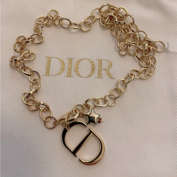 Dior zipper pull Necklace with gold plated cable chain - Picture 1 of 7